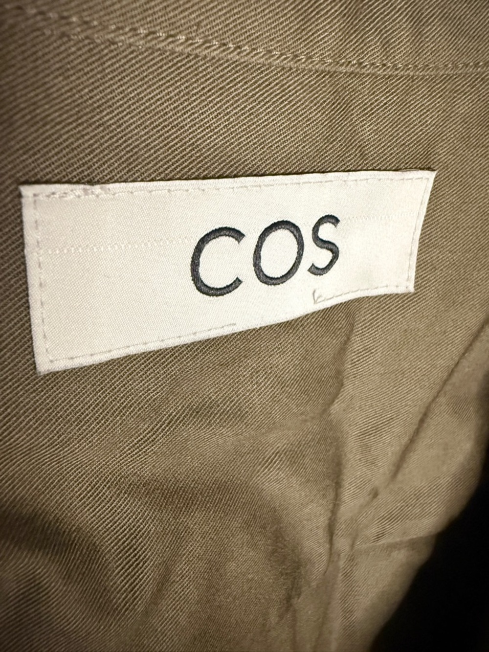 LIKE NEW COS Zipped Twill Olive Khaki Front Workwear Minimalist Jacket SZ L - Picture 6 of 8